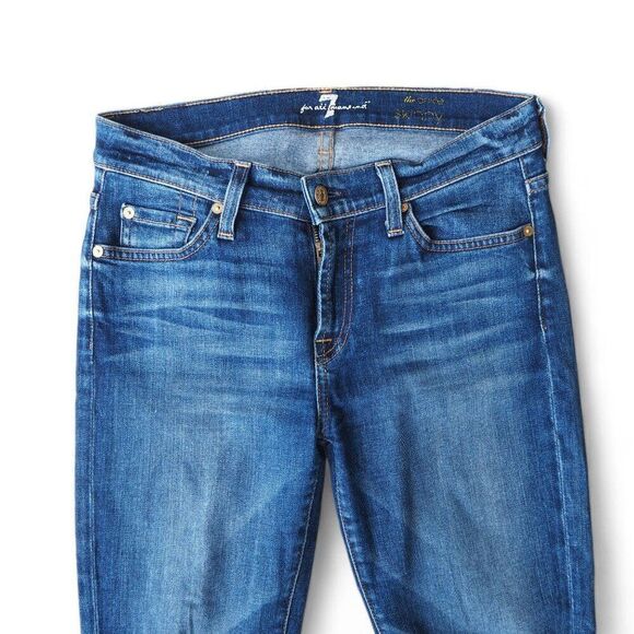 7 for All Mankind The Ankle Skinny Medium Wash Jeans Women's 27 - Picture 7 of 12